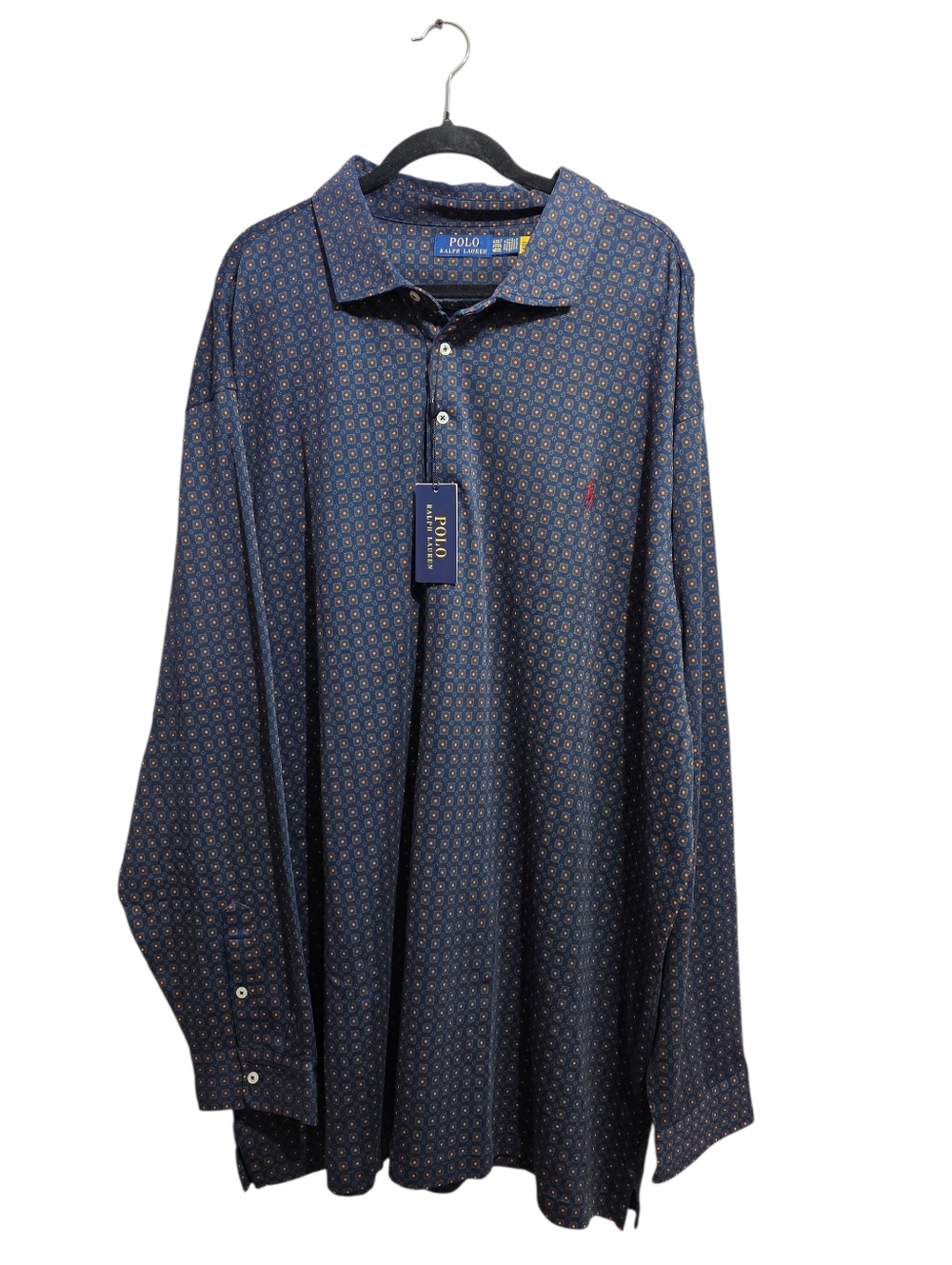 Polo Ralph Lauren Foulard Print Interlock Soft Touch Long Sleeve Polo Men's 4XLT
